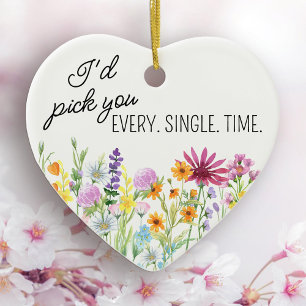 Jag skulle Plocka dig Personlig för Blommigten Wil Julgransprydnad Keramik