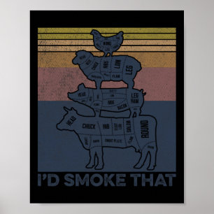 Jag skulle röka att nötköttsslaktaren i Gris är ko Poster