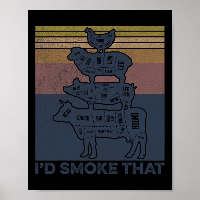 Jag skulle röka att nötköttsslaktaren i Gris är ko Poster (Framsidan)