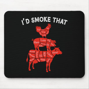 Jag skulle röka att rök grillar Bbq Älskare Musmatta
