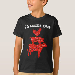 Jag skulle röka att rök grillar Bbq Älskare T Shirt