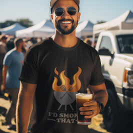 Jag skulle röka den BBQ Grillverktyg Typography T Shirt