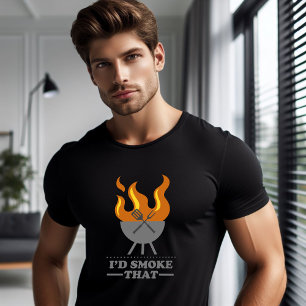 Jag skulle röka den där BBQ Grill Verktyg Typograf T Shirt