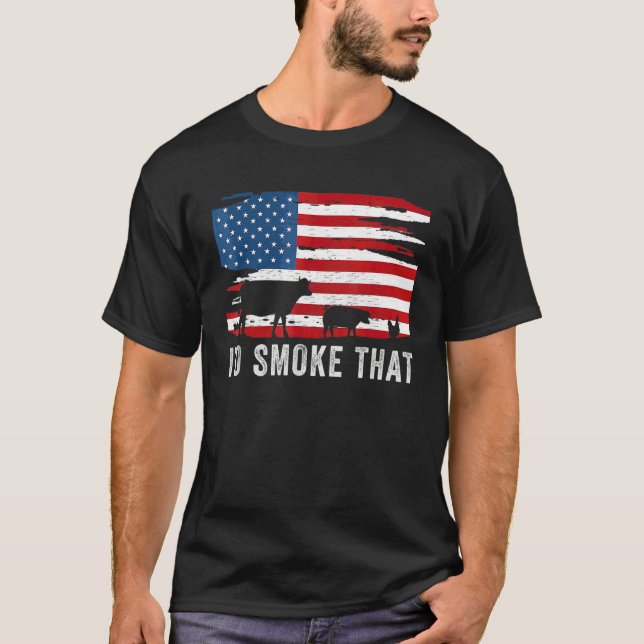 Jag skulle röka den grilladen maten t shirt (Framsida)