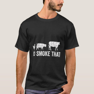 Jag skulle röka Roligten Bbq Smoker Chef T Shirt