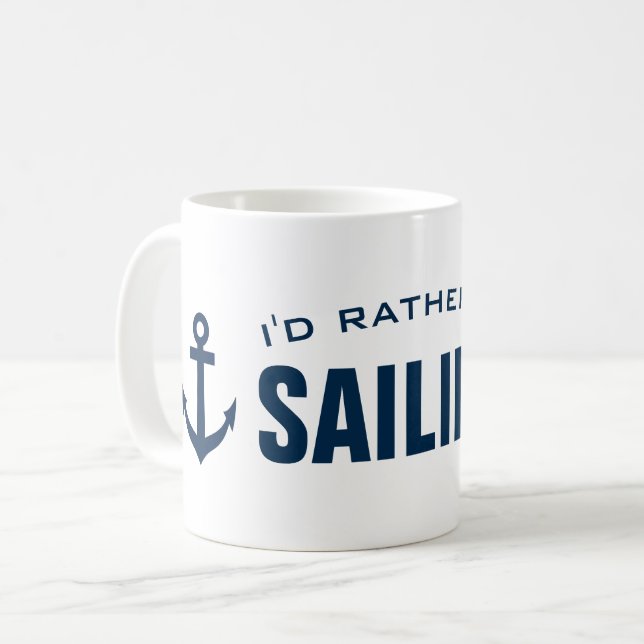 Jag skulle seglar ganska den roliga nautiska kaffemugg (Framsida vänster)