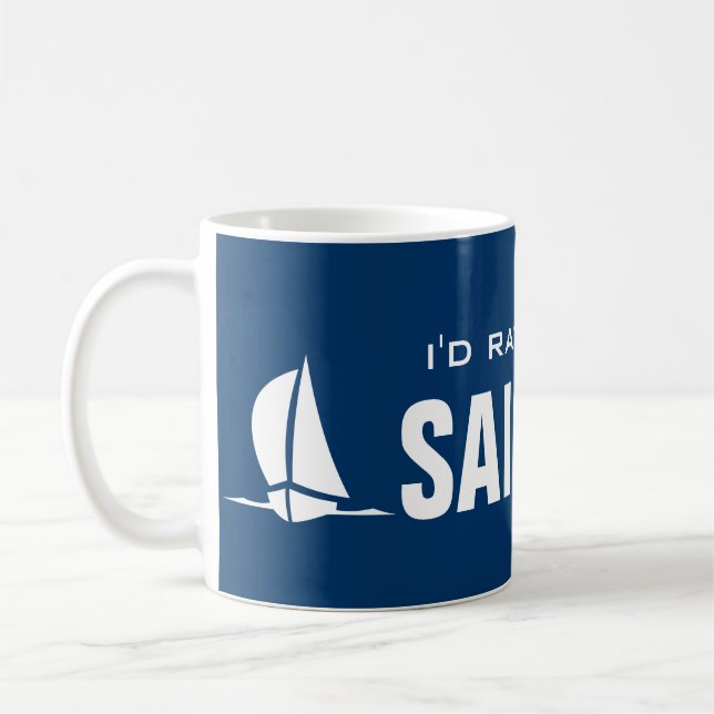 Jag skulle seglar ganska muggen med segelbåtdesign kaffemugg (Vänster)