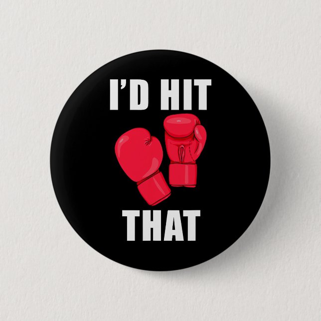 Jag Skulle Slå Den Roliga Sägelsen Kickboxning Män Knapp (Framsida)