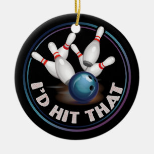 Jag skulle Slått den där konstiga Joke Bowling Julgransprydnad Keramik