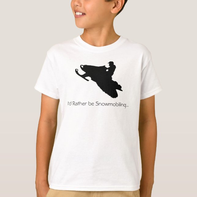 Jag skulle Snowmobiling ganska… Tee Shirt (Framsida)