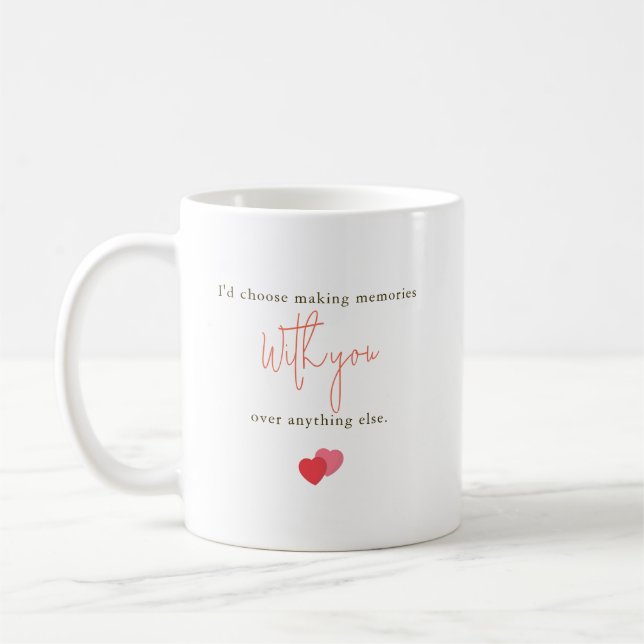 Jag skulle välja att skapa minnen med dig Romantis Kaffemugg (Vänster)
