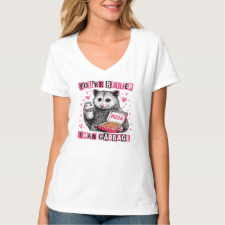 Jag skulle välja dig framför skräp Rolig Retro Tvä T Shirt