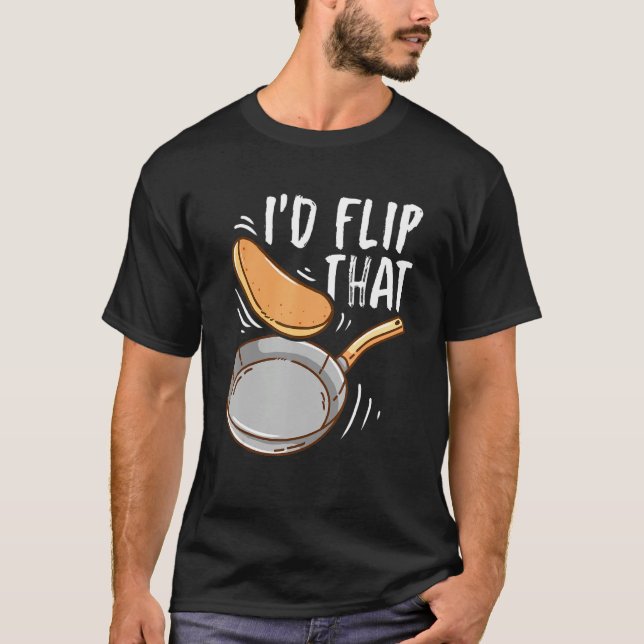 Jag skulle vända Flapjack Waffle Crepes Pancake Da T Shirt (Framsida)