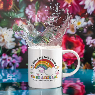 Jag skulle vara gayare HBTQ regnbågsstolthet mon Kaffemugg