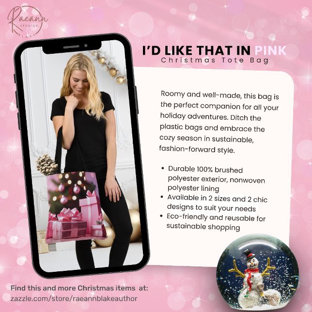Jag skulle vilja det i Rosa julklapp Tygkasse (Skapare uppladdad)