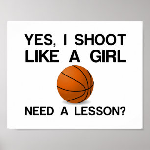 JAG SKULLE VILJA EN GIRL BASKETBALL POSTER