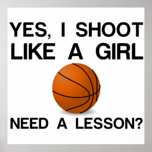 JAG SKULLE VILJA EN GIRL BASKETBALL POSTER