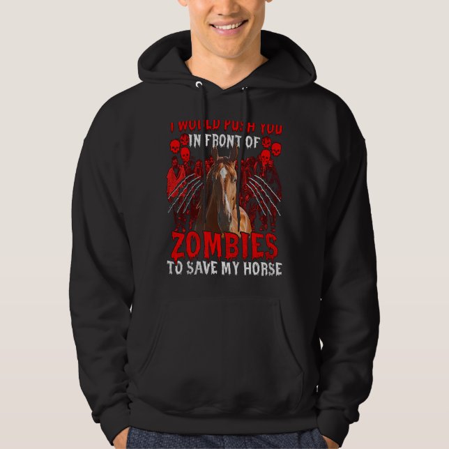 Jag skulle vilja pressa dig framför Zombies till S Hoodie (Framsida)