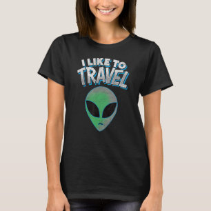 JAG SKULLE VILJA RESA - REtro UFO-upptäckande Sci- T Shirt