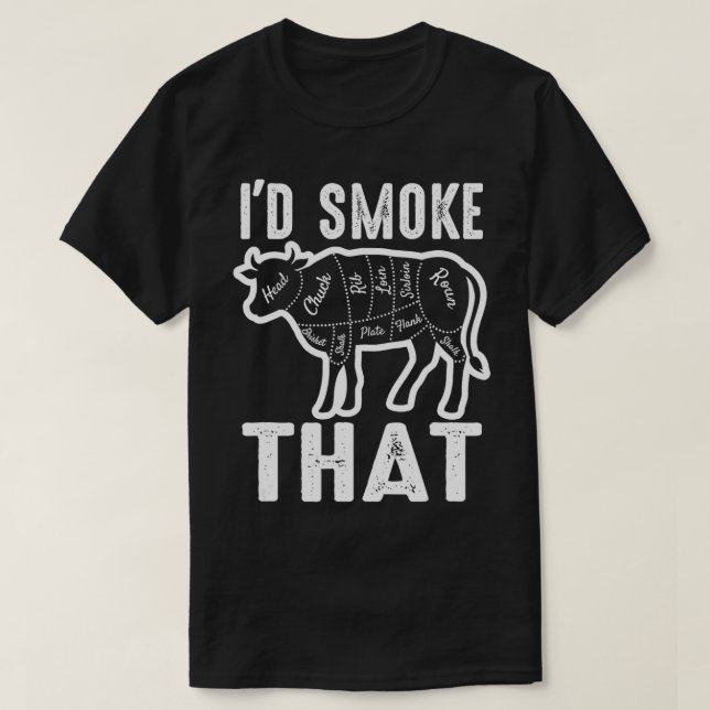 Jag skulle vilja röka ut de barbeska gåvorna t shirt (Design framsida)