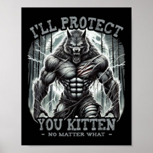 Jag skyddar dig genom Alfa Varg Funny Graphic S Poster