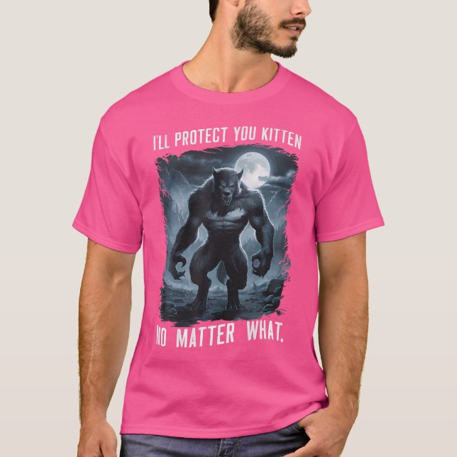 Jag skyddar dig, oavsett vilket litet svart. t shirt (Framsida)