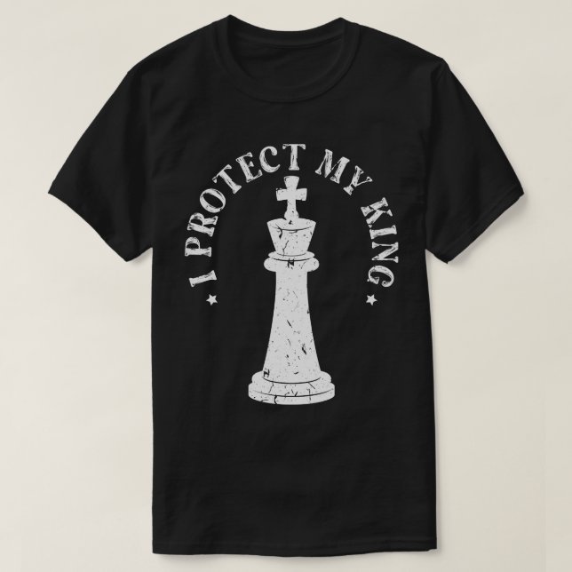 Jag skyddar mitt Kung Chess par T Shirt (Design framsida)