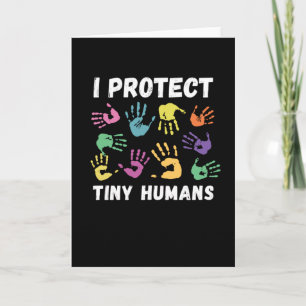 Jag skyddar Tiny Humans för Social Worker Kort