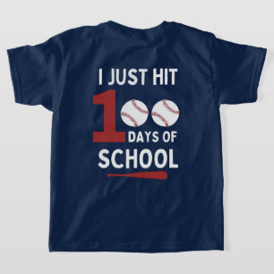 Jag slå 100 dagar med basebollfront och bak t shirt