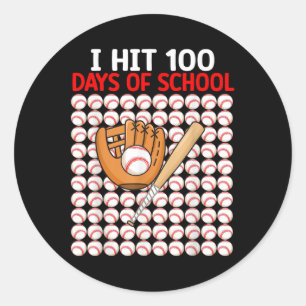 Jag Slå 100 dagar med basket Fladdermus Boys Småba Runt Klistermärke