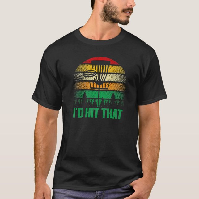 Jag Slå att Retro Frisbee för Disk Golf-Novelty T Shirt (Framsida)