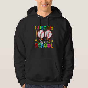 Jag Slå bara 100 dagar med basket Lycklig 100t Hoodie