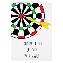 Jag Slå Bullseye med dig! Darts Valentines Hälsningskort