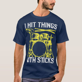Jag Slå hylsor med Sticks Drum Funny Drummer T Shirt