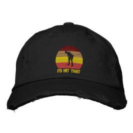 Jag Slå Vibrant Golfer Silhouette Retro-Logotypen Broderad Keps
