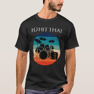 Jag slå Vintagen Drummer Drum-set Percussion T Shirt