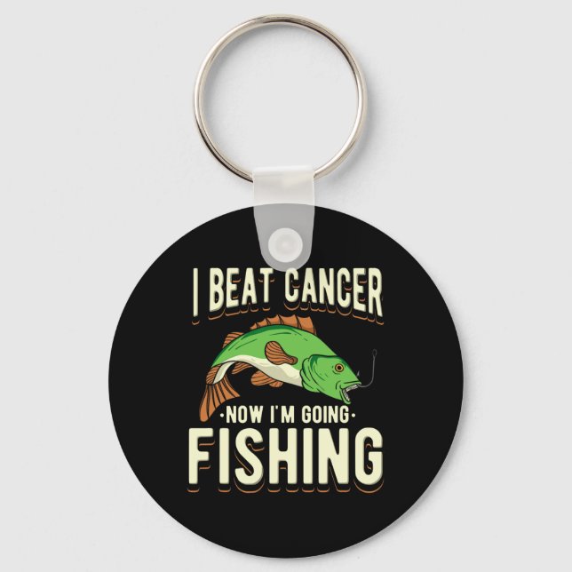 Jag slår cancer nu jag ska fiska 1 nyckelring (Framsida)