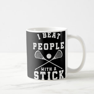 Jag slår folk med en Roligt Lacrosse Player Kaffemugg