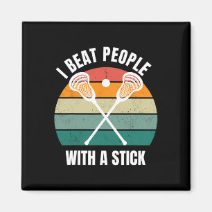 Jag slår folk med en stilig Lacrosse Player L. Magnet
