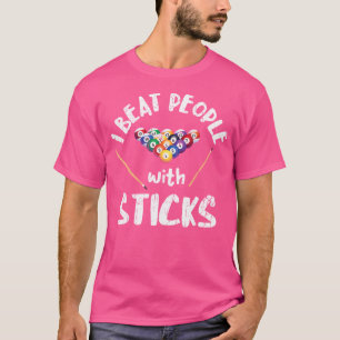 Jag slår folk med Sticks Bassäng Snooker Funny Bil T Shirt