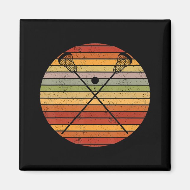 Jag slår folk med Sticks Roligt Lacrosse Player Magnet (Framsidan)