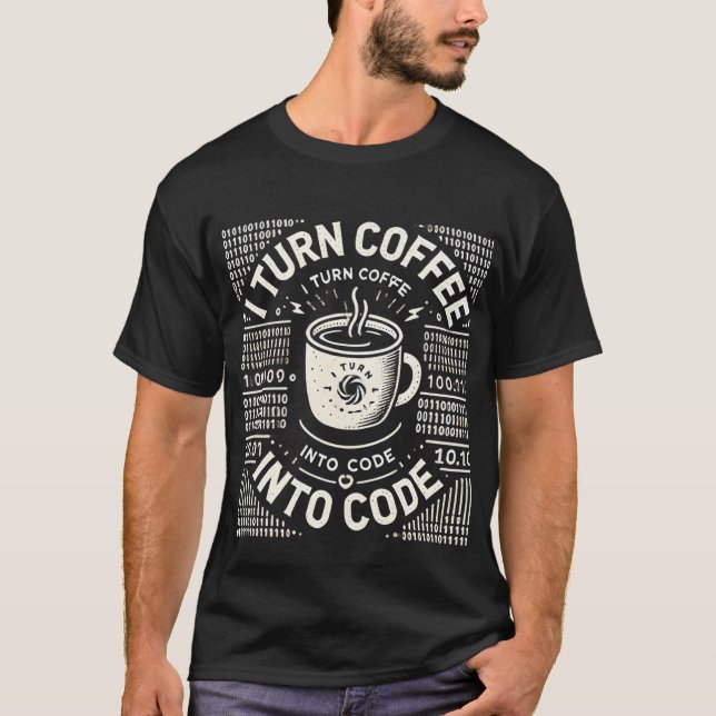 Jag slår in kaffet i T-shirt-texten i koden T Shirt (Framsida)