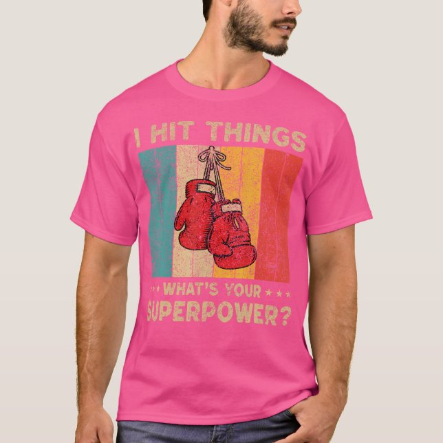 Jag Slår Vintage Boxing Boxer T Shirt (Framsida)