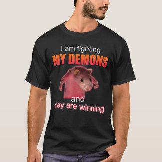 Jag slåss mot mina demoner och de vinner råtta t shirt