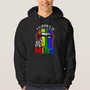 Jag Slickat det så det är min Lgbtq Läppar Rainbow Hoodie