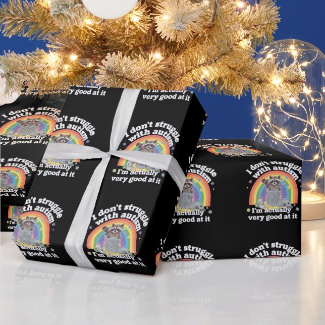 Jag Sliter Inte Med Autism Autistisk Rolig Tvättbj Presentpapper (Helgdagar)