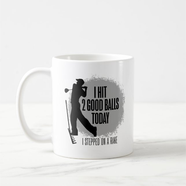 Jag slog 2 bra bollar idag - rolig golf kaffemugg (Vänster)