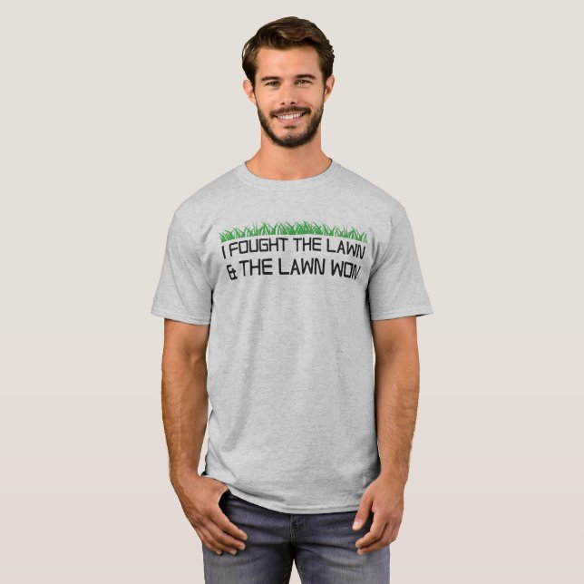 Jag slogs den segrade gräsmatta och gräsmatta tee shirt (Hel framsida)
