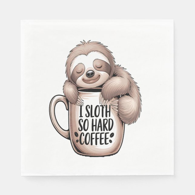 Jag Sloth utan kaffe Pappersservett (Framsidan)