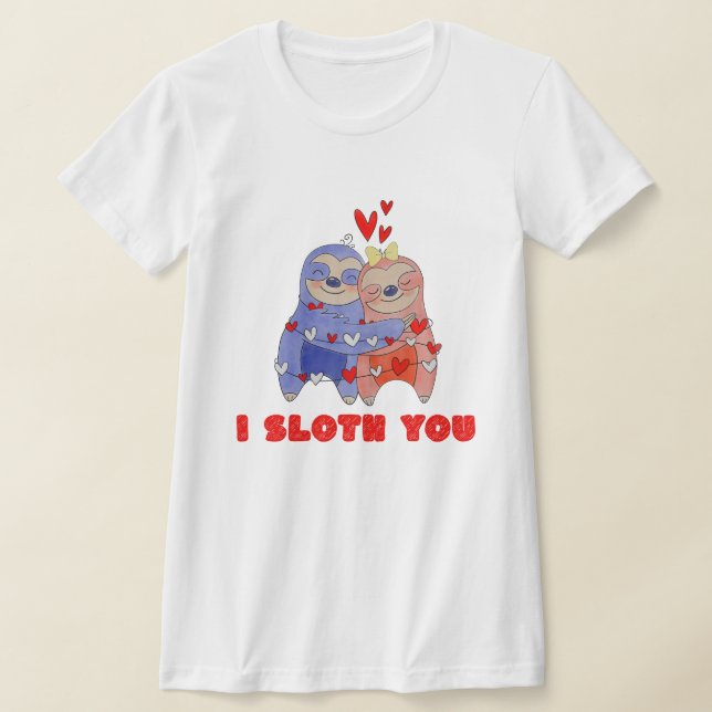 Jag Sloth You - par Valentines day Sloth T Shirt (Laydown)